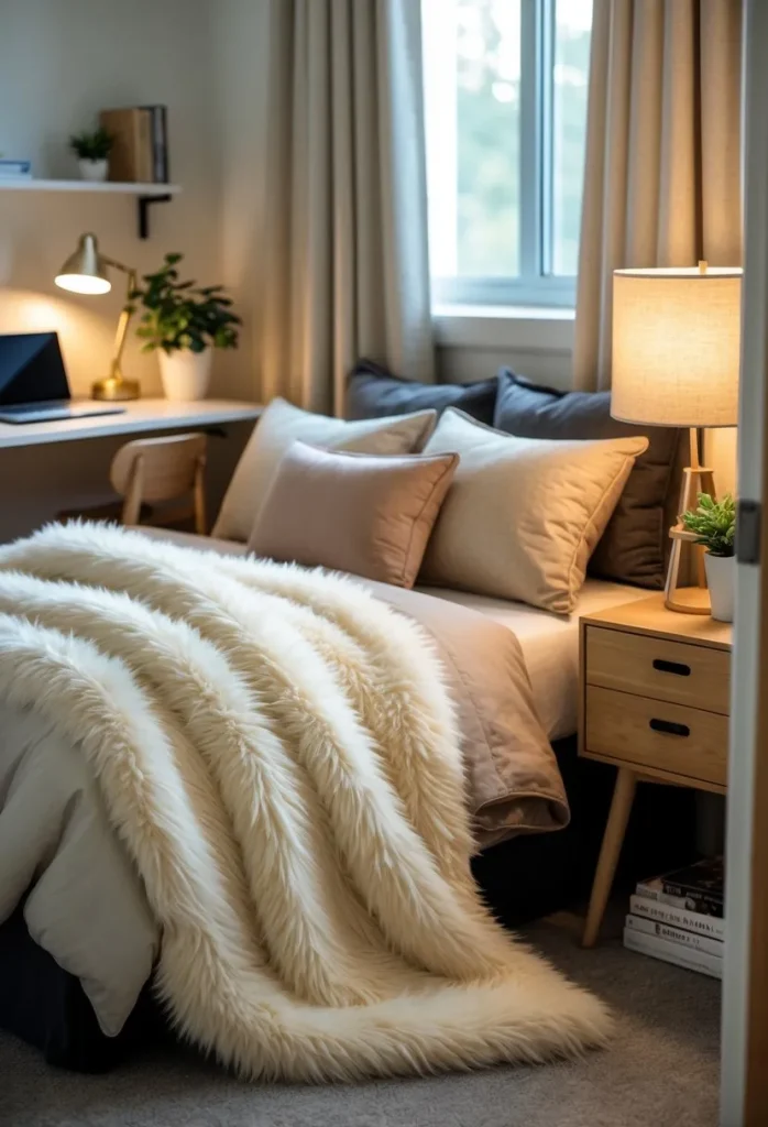 Cozy Faux Fur Throw Blanket
