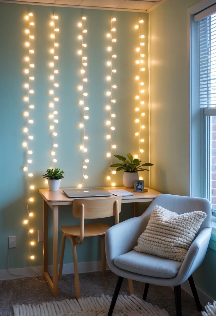 DIY String Light Curtain