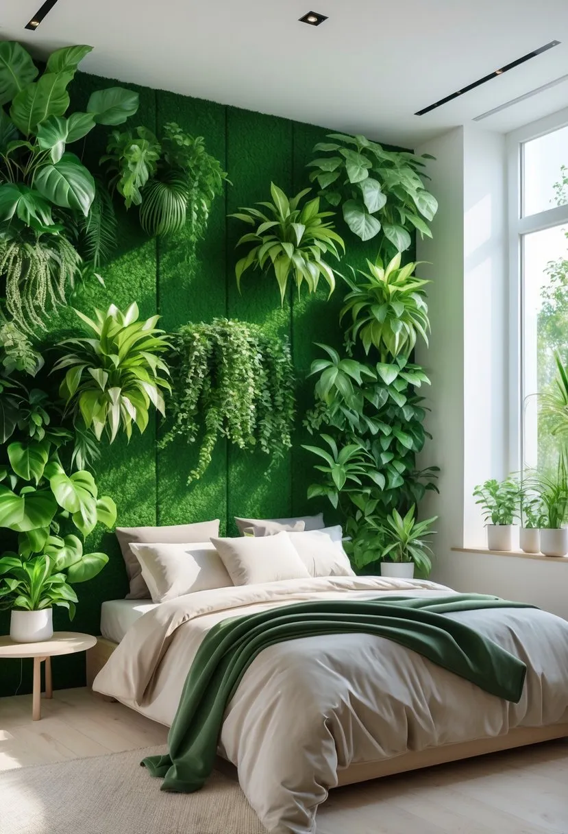  Green Walls with Real or Artificial Plants