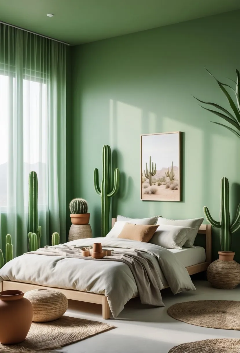  Cactus Green in Minimalist Desert-Themed Bedrooms
