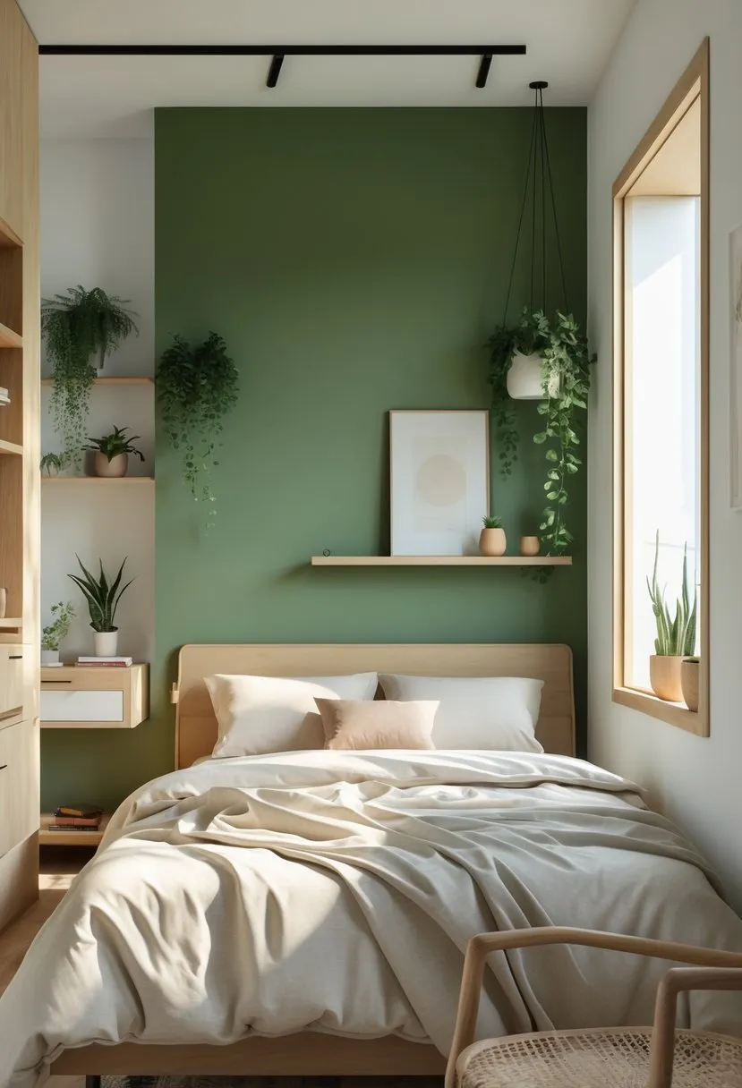 Basil Green with Light Wood Accents for Earthy Vibes