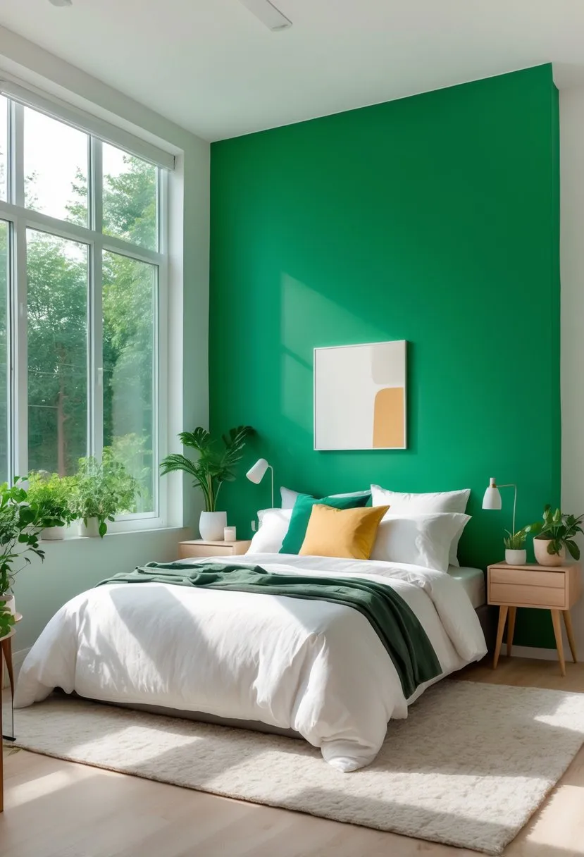 Sage Green Accent Wall for a Soothing Atmosphere