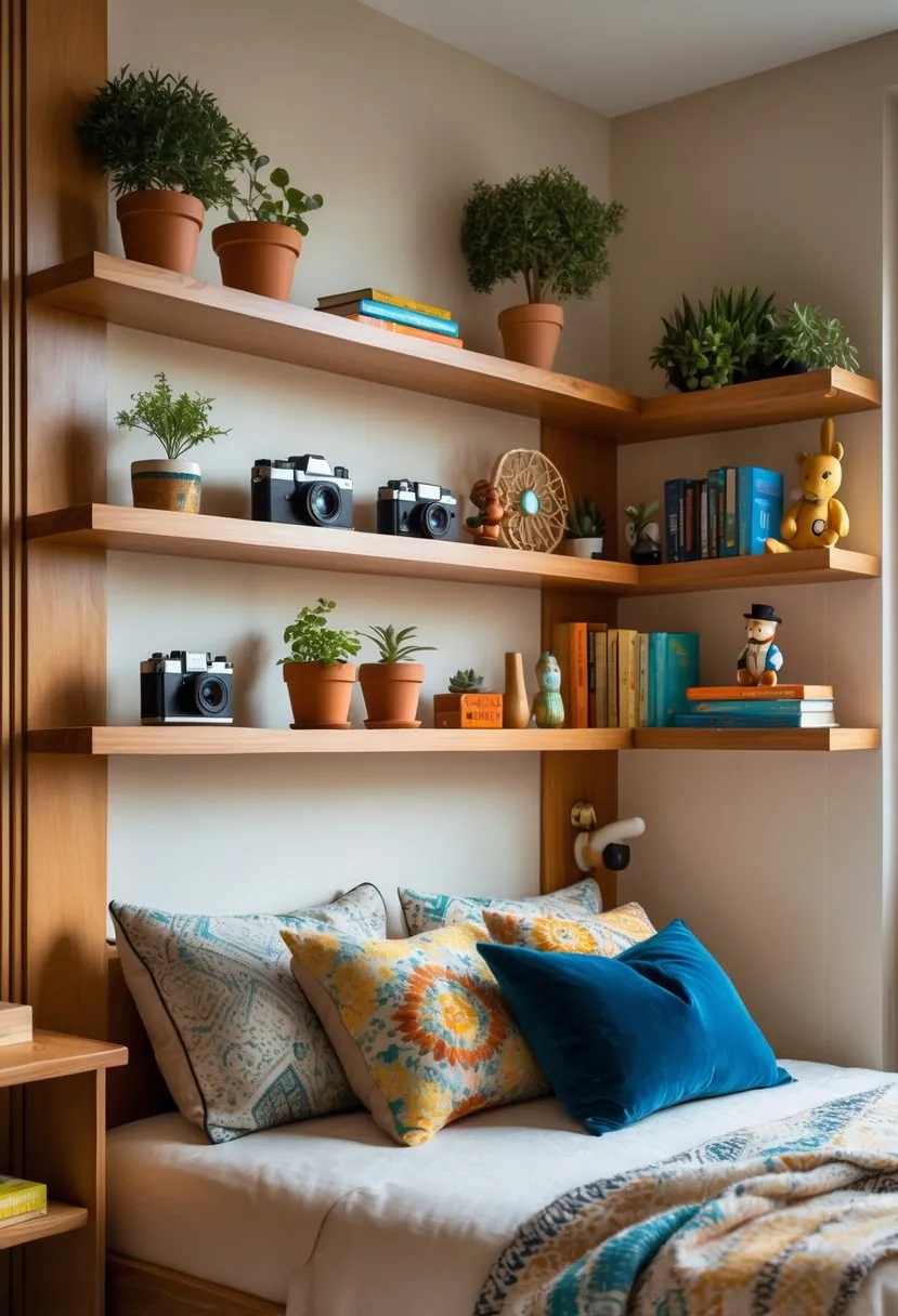  Add shelves for unique decor and books