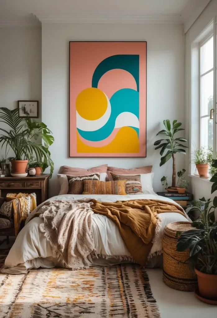 Use bold wall art to create focal points