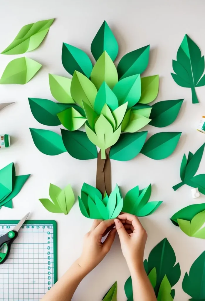 Step-By-Step Guide to Creating a Layered Green Paper Tree