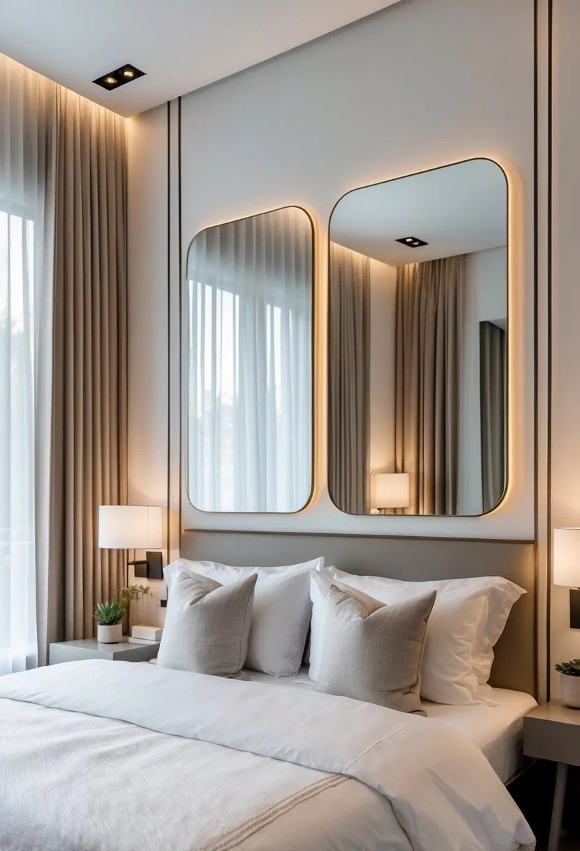 Large rectangular mirrors with minimalistic frames