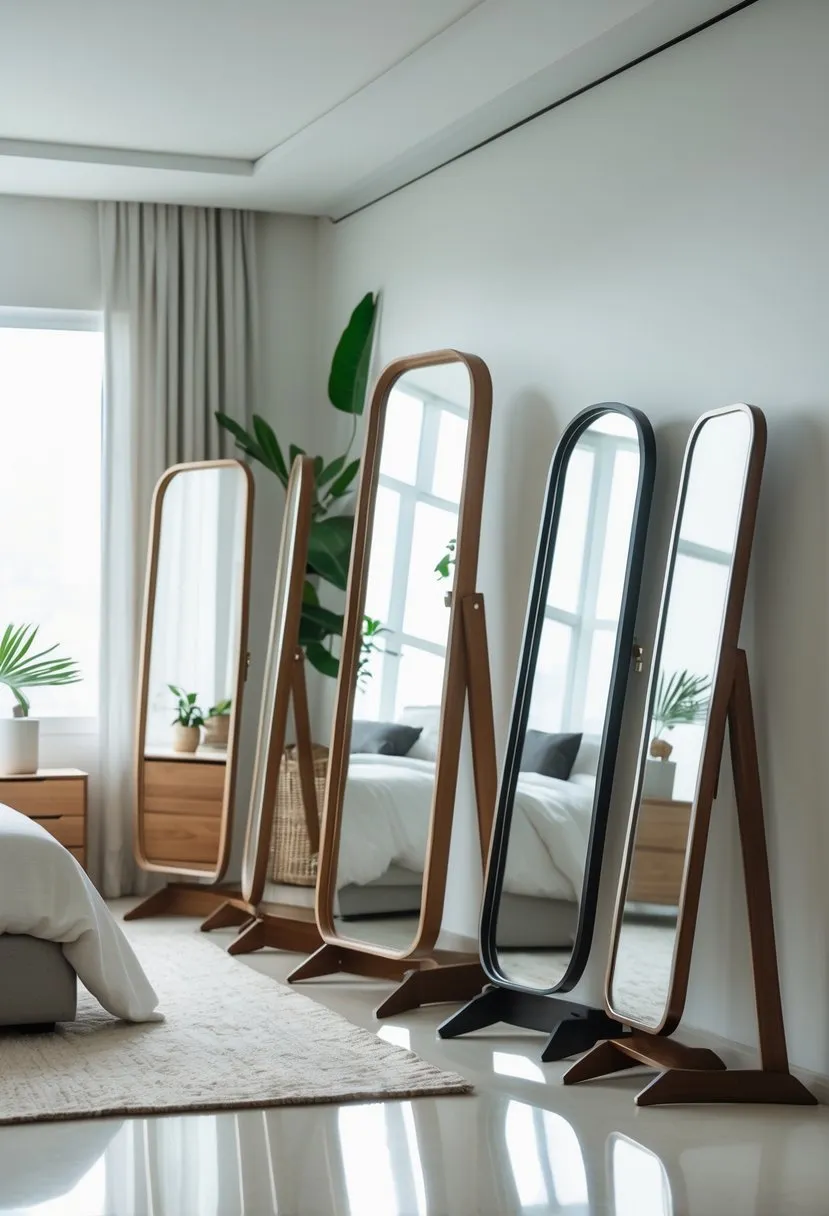  Freestanding floor mirrors with angled stands