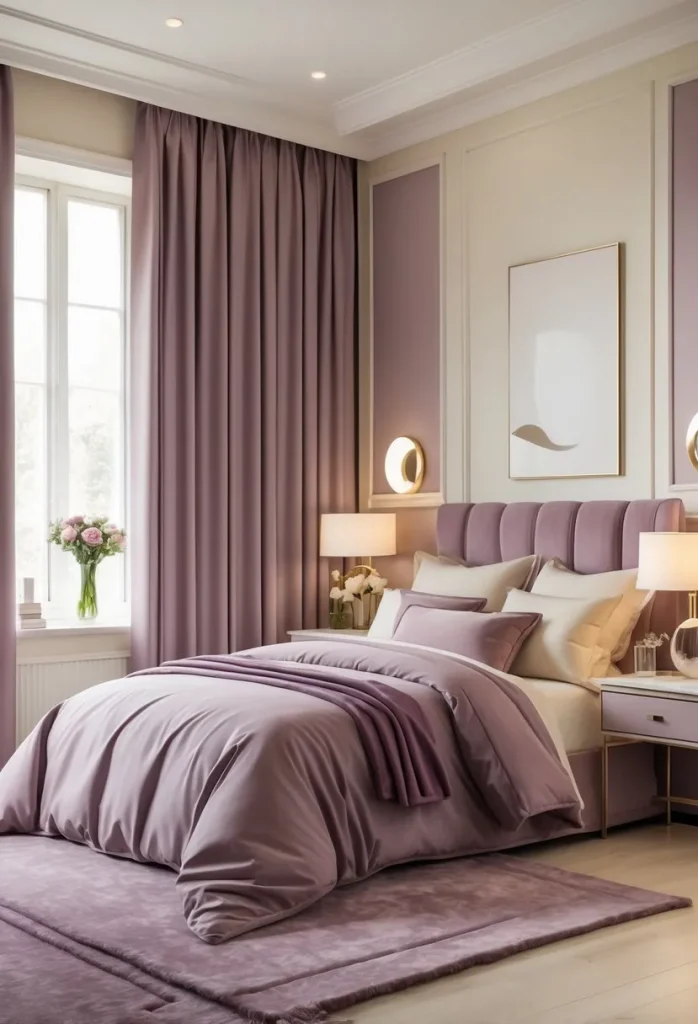 Mixing mauve and cream tones for balanced elegance