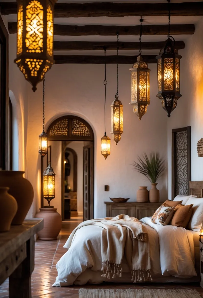 Mediterranean-style lantern lighting