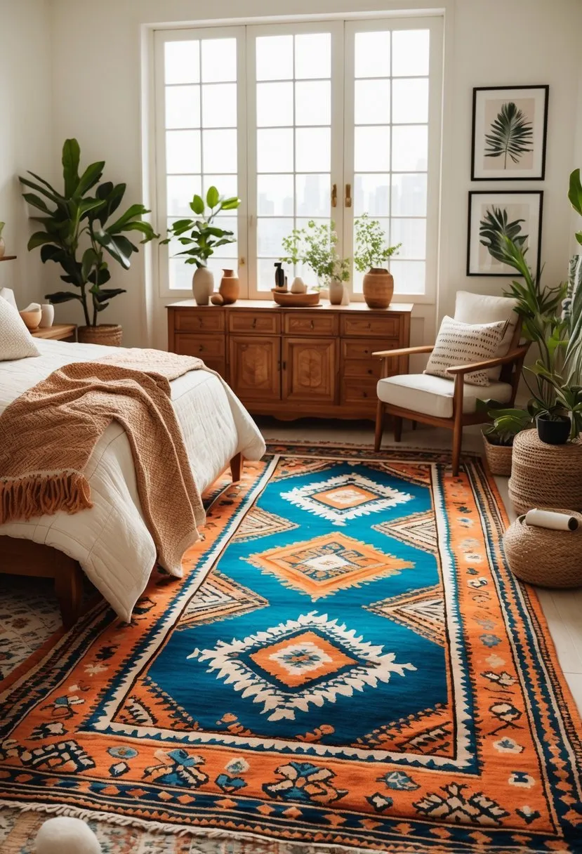 Bold patterned rugs