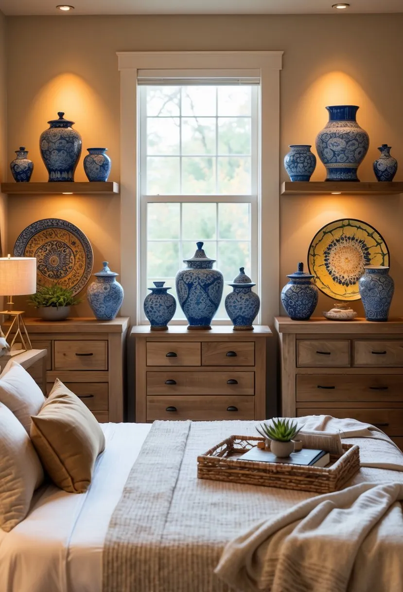 Hand-painted pottery decor