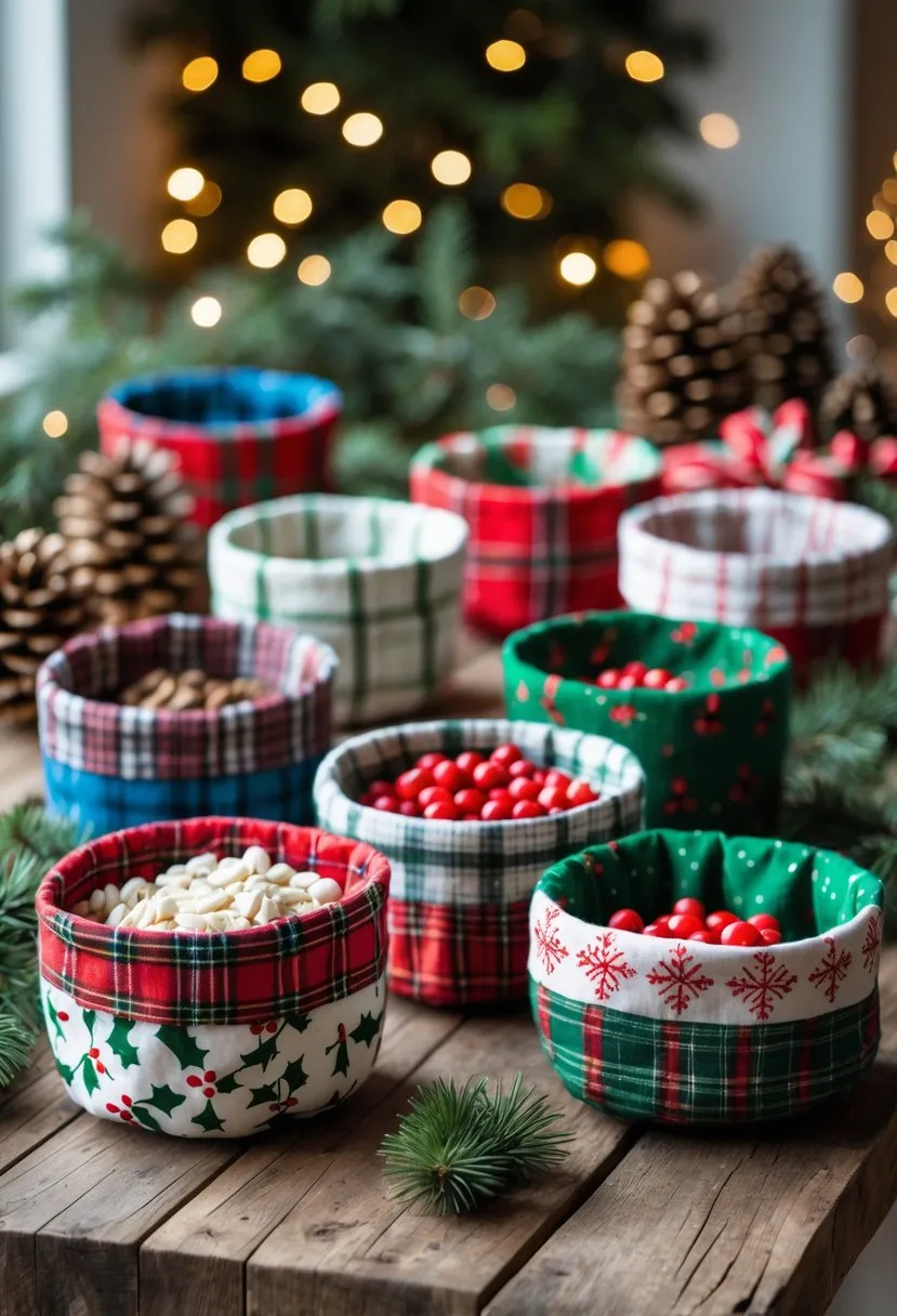 18 Upcycled Christmas Crafts to Turn Trash Into Beautiful Holiday Decor for Sustainable Festive Creativity 16 Repurposed Fabric Gift Bowls