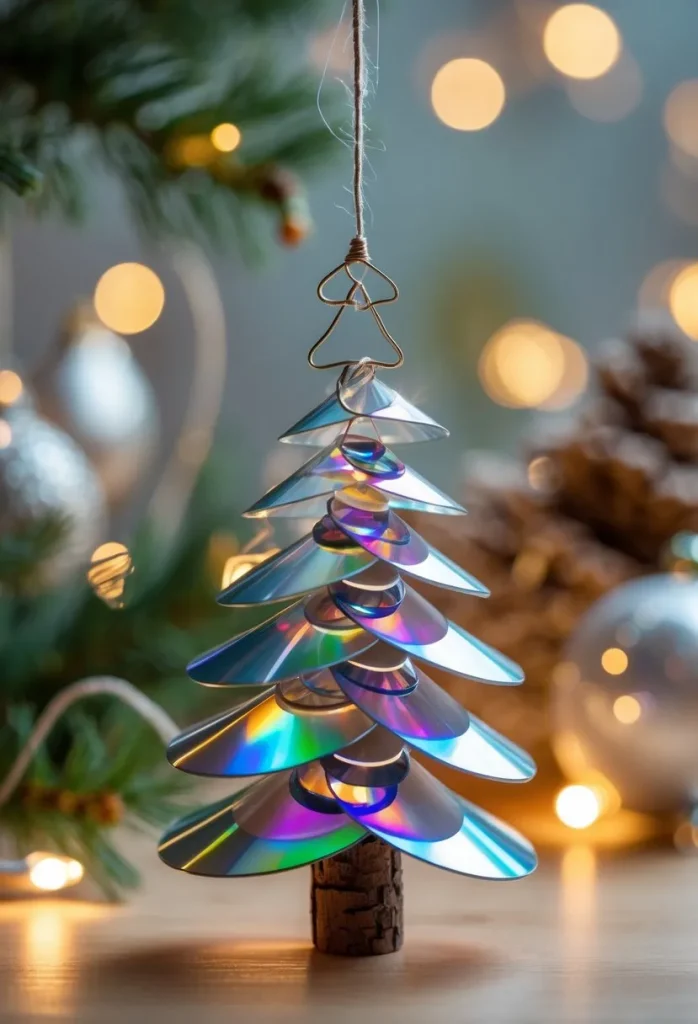 18 Upcycled Christmas Crafts to Turn Trash Into Beautiful Holiday Decor for Sustainable Festive Creativity 19 Old CD Reflective Tree Drops