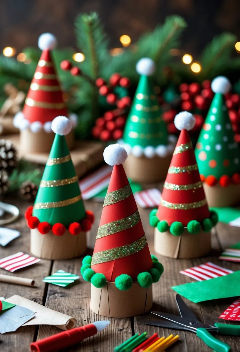 18 Upcycled Christmas Crafts to Turn Trash Into Beautiful Holiday Decor for Sustainable Festive Creativity 20 Toilet Paper Roll Elf Hats