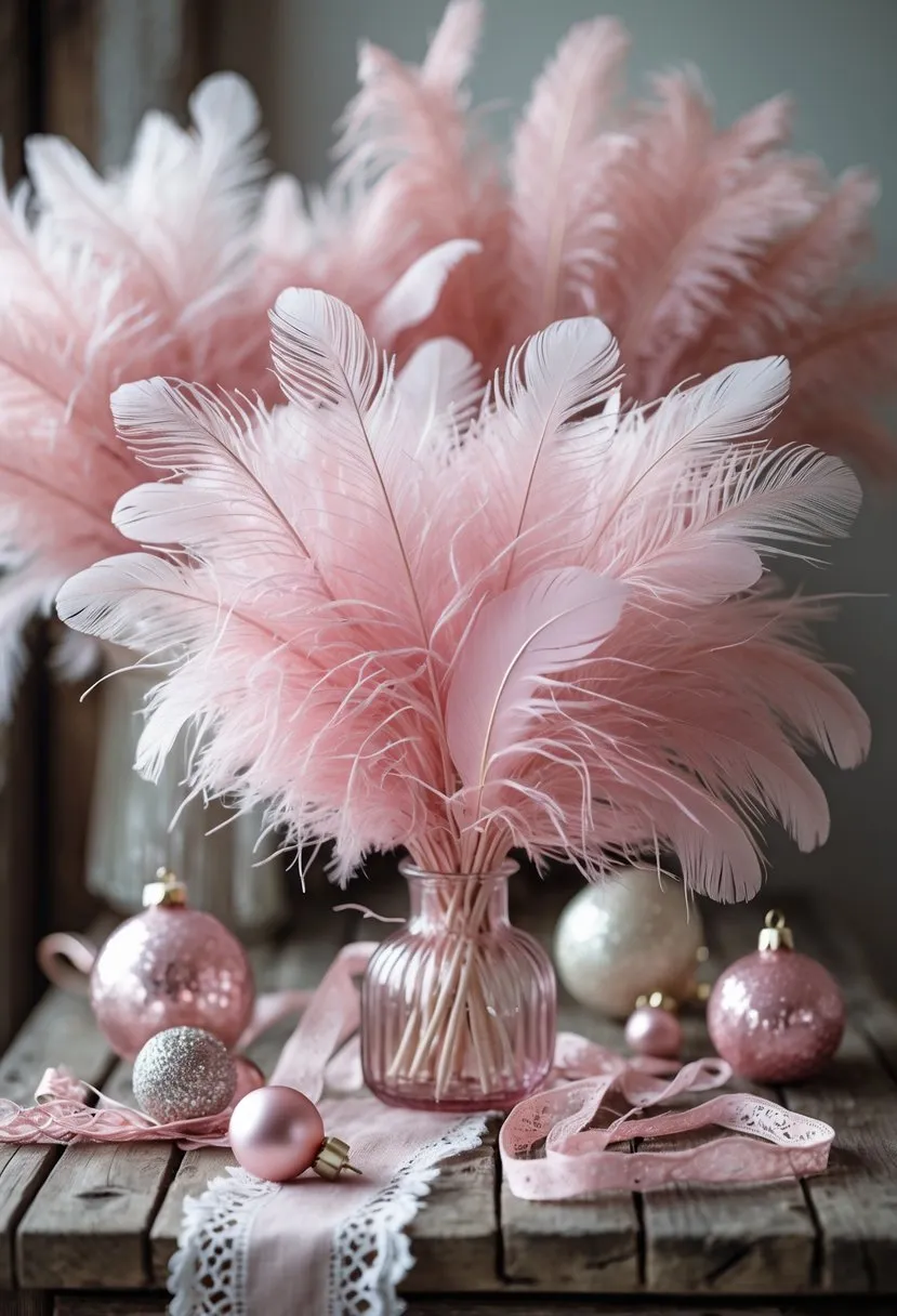Soft Pink Feather Tree Picks