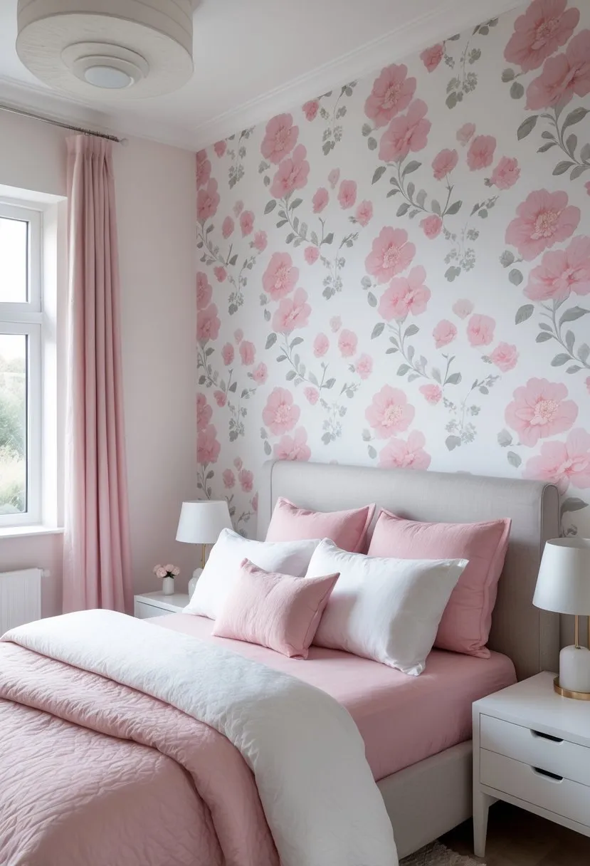 Mix of matte and glossy pink finishes on decor