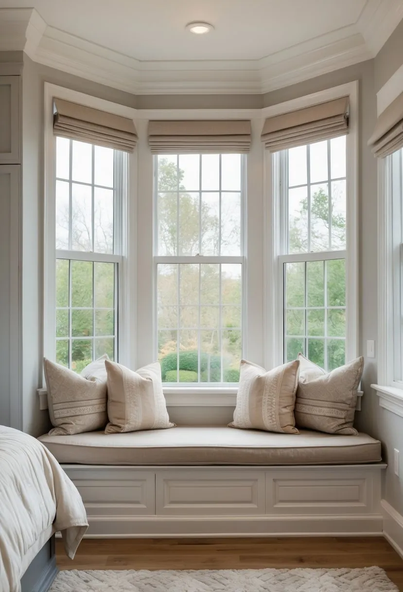 Bay window seat with bench seating
