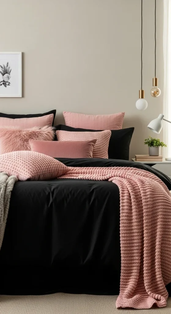  Black and Pink Bedding for an Easy Upgrade