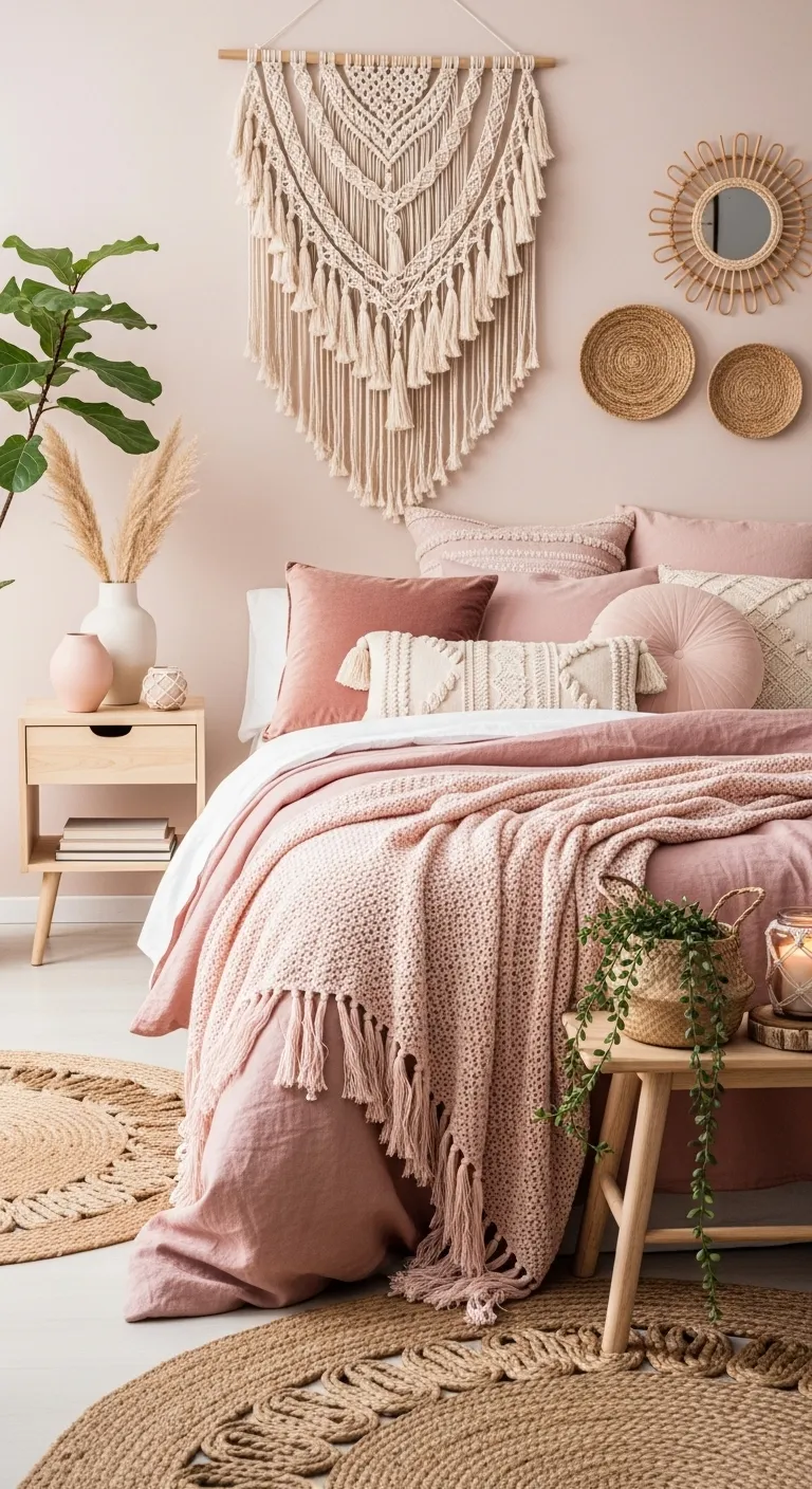 Boho Pink Bedroom Styling