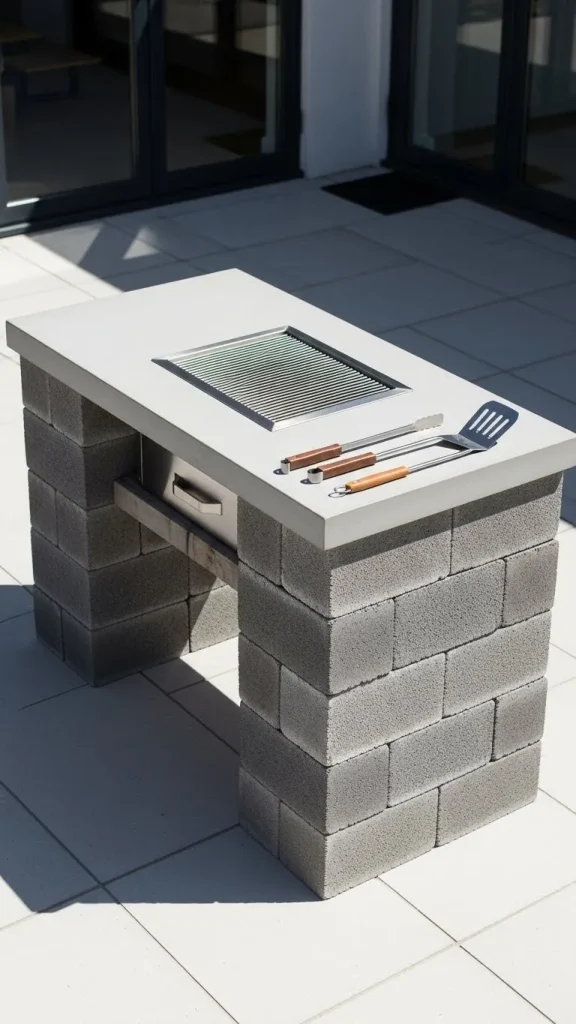 Build a Simple Cinder Block Grill Station