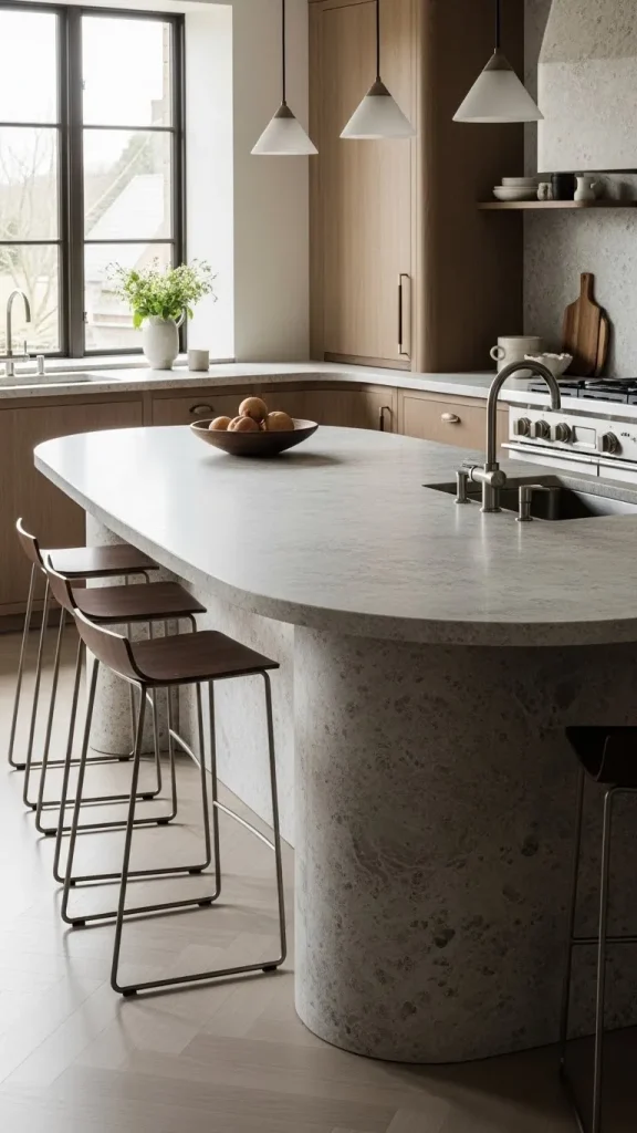 Curved Kitchen Islands Steal the Show