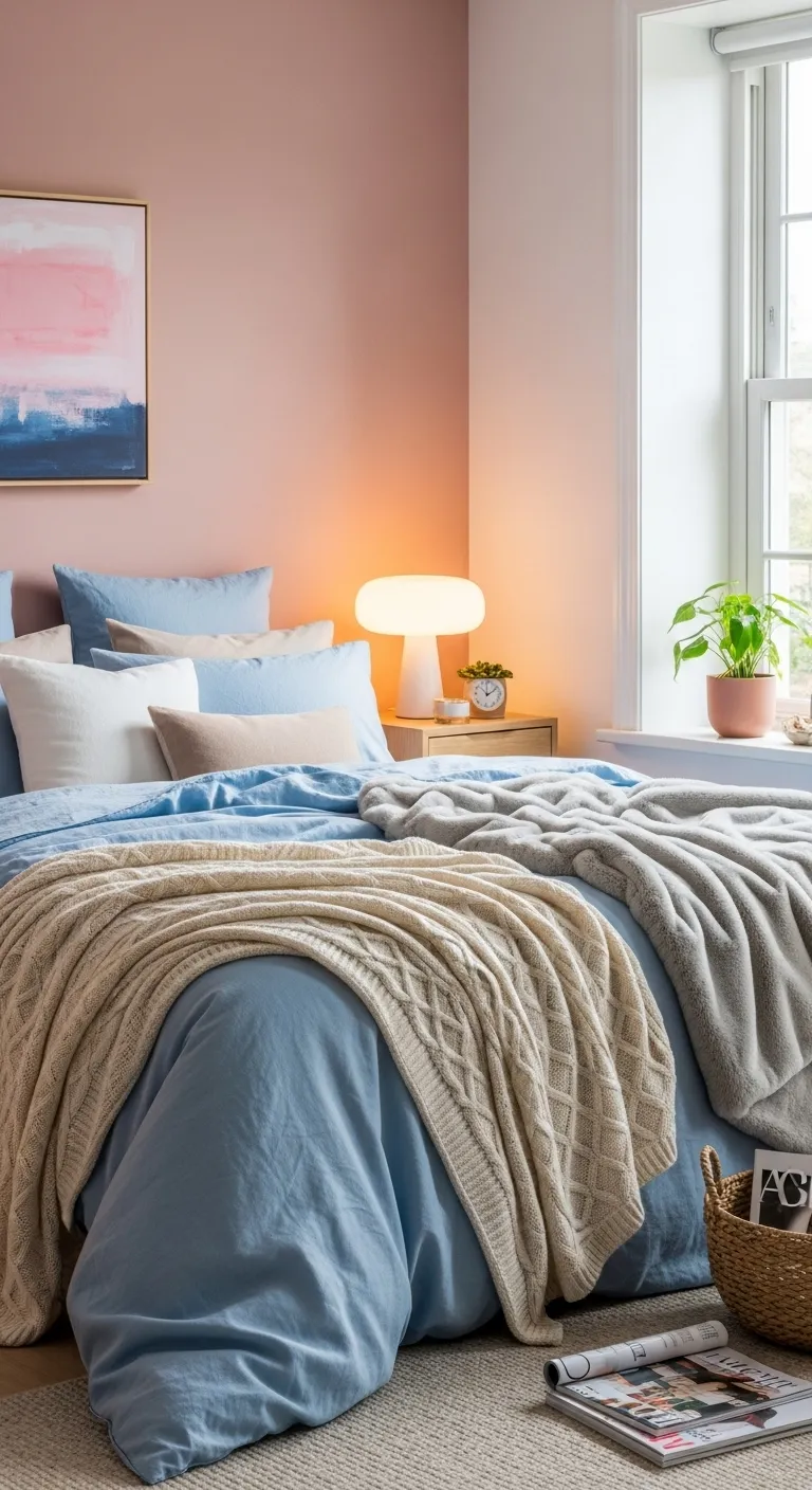 Dreamy Pink & Blue Bedroo