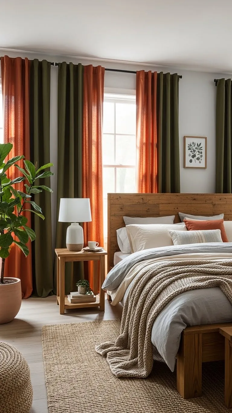 Earth-Tone Curtains for a Cozy Atmosphere
