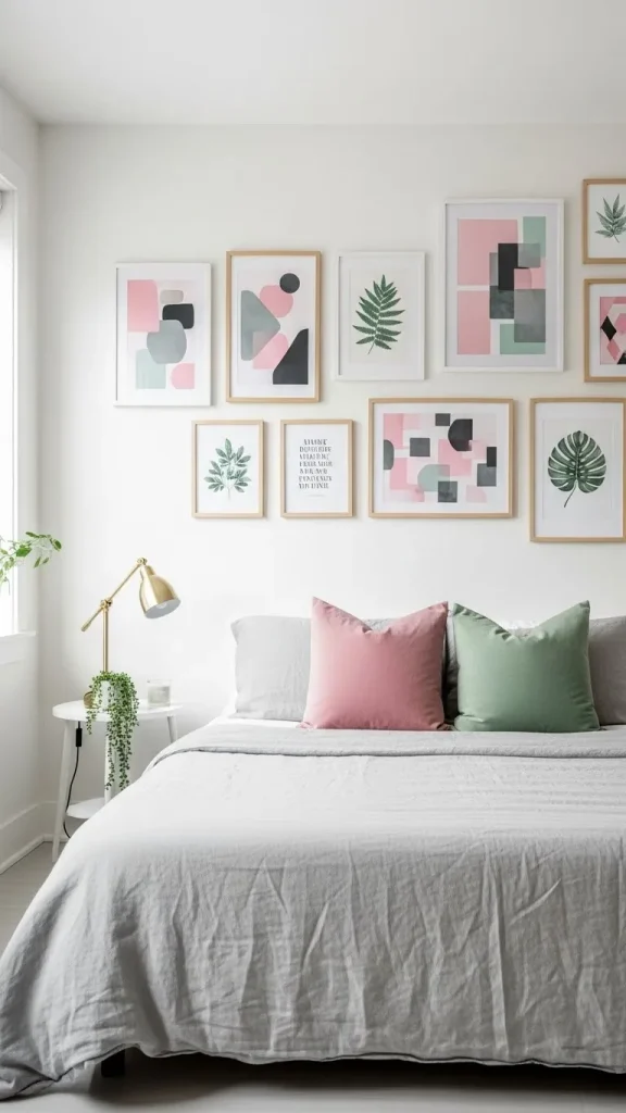  Gallery Wall Magic — Pink, Grey & Green Art