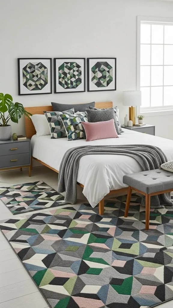 Geometric Patterns in Grey & Green