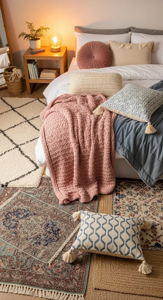 Layered Textures — Rugs, Throws & Cushions