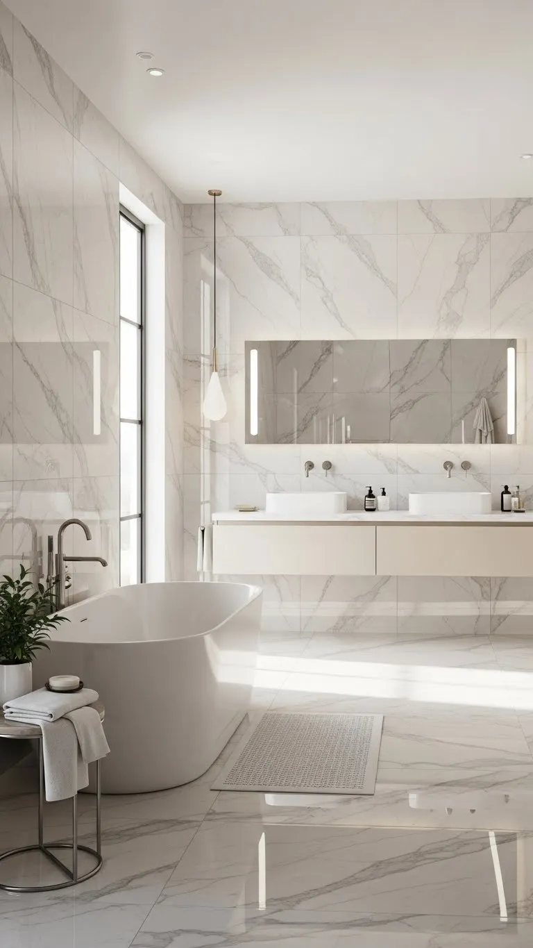 Marble-Look Porcelain Tiles: Pretty Without the Panic
