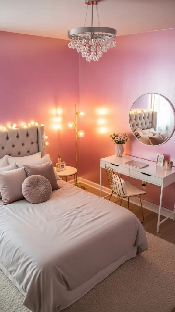 Metallic Pink Walls