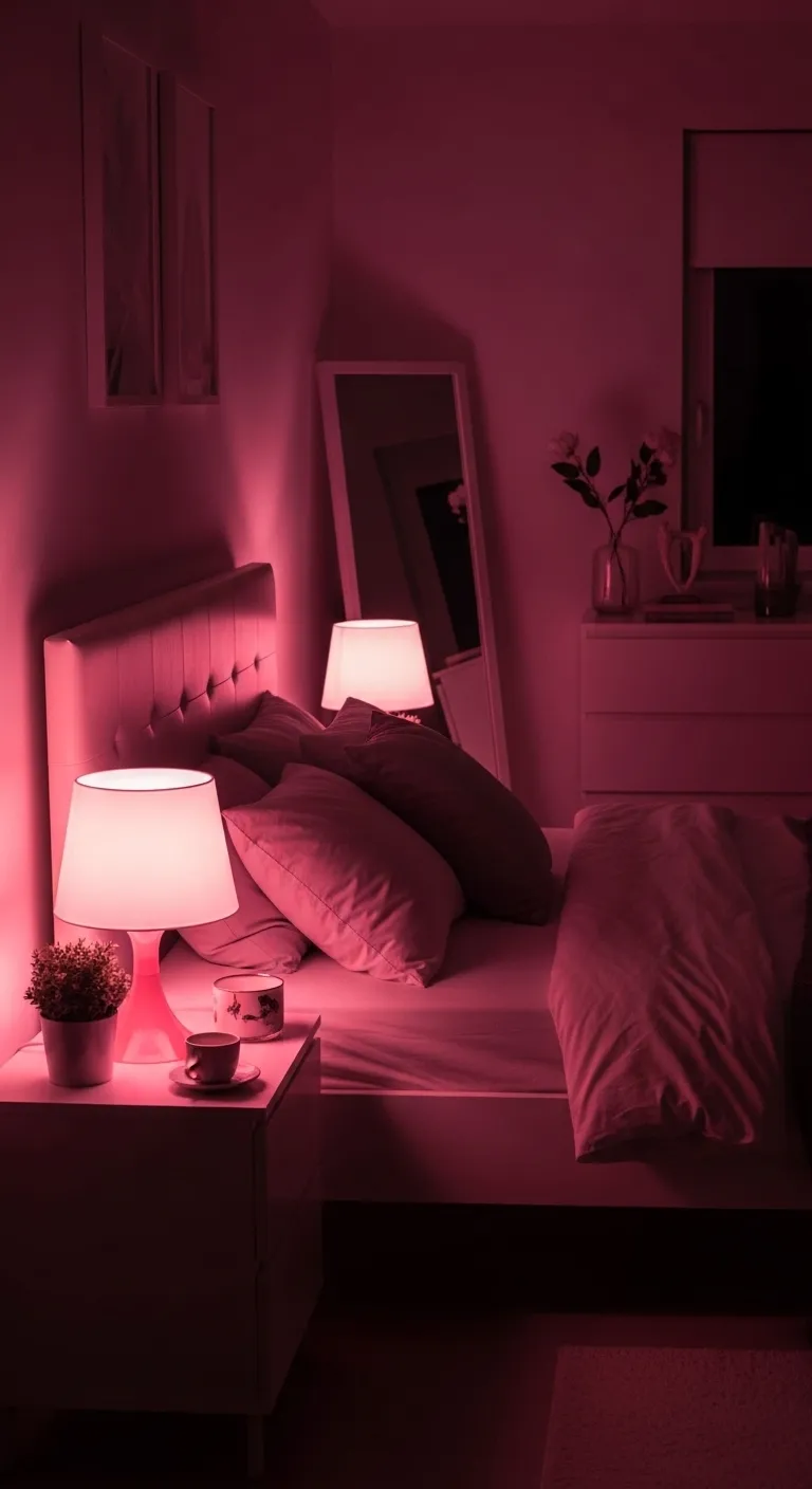 Pink Lighting for a Cozy Nighttime Glow