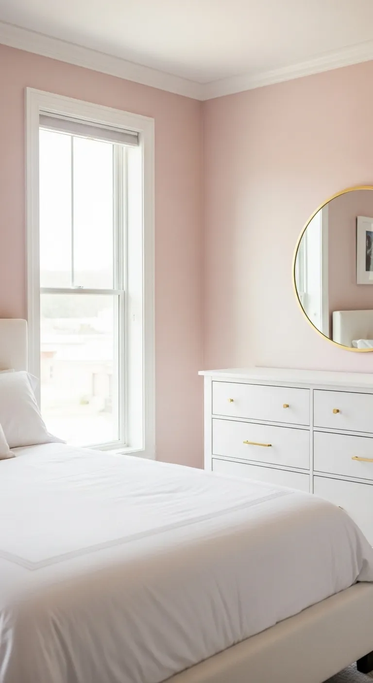 Pink Walls + White Furniture