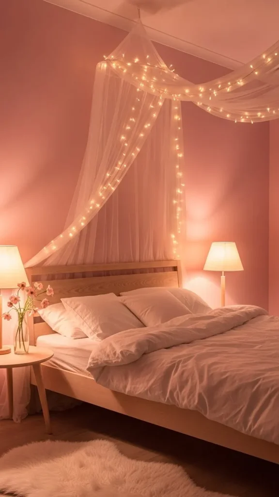  Pink Walls in a Dreamy Bedroom Setup