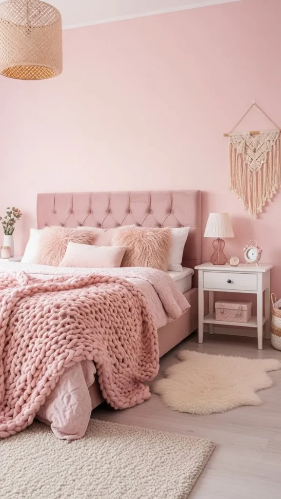 Pink Walls with Cozy Textures