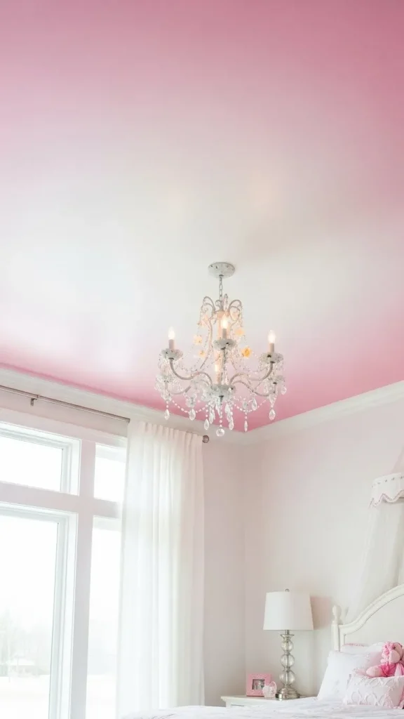 Pink and White Ombre Ceiling