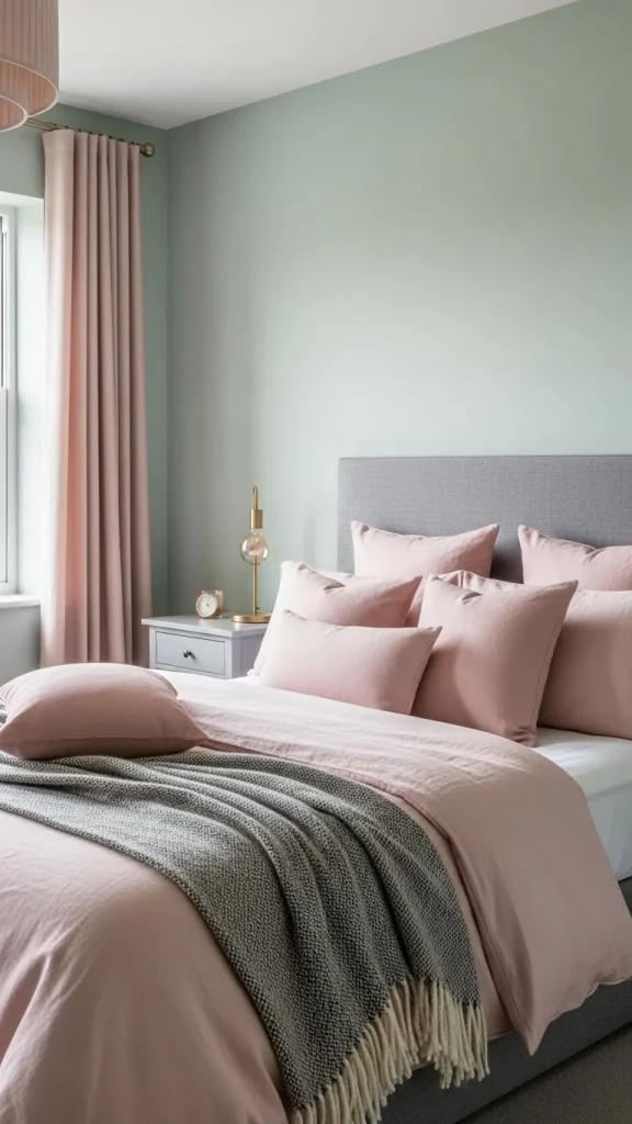  Soft Sage Walls + Blush Accents