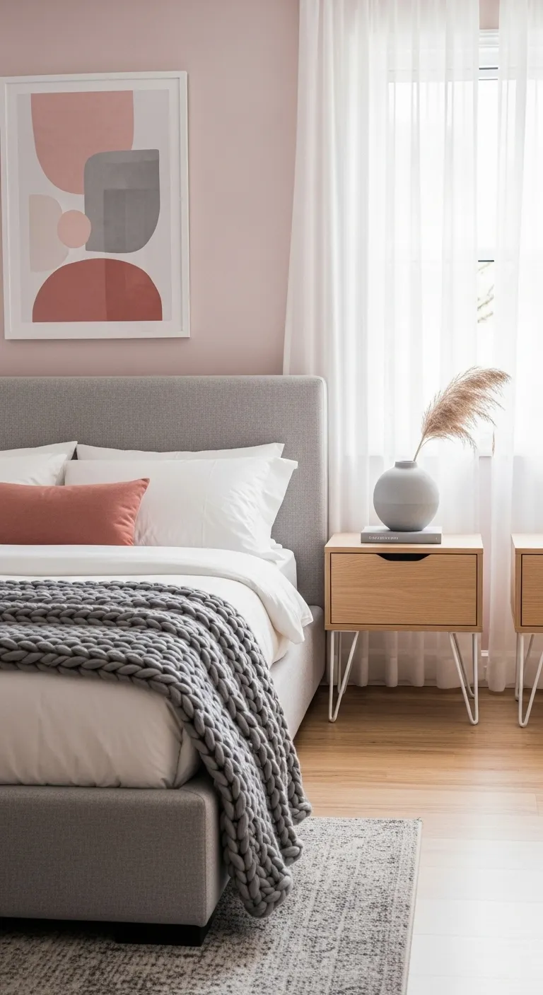 Gender-Neutral Pink Bedroom Styling