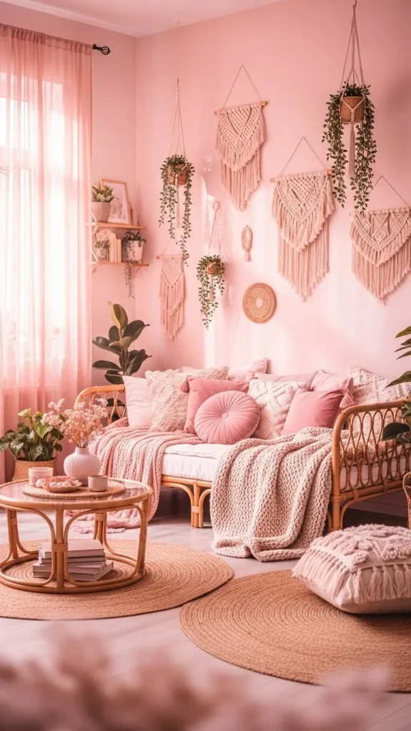 pink bohmain bedroom