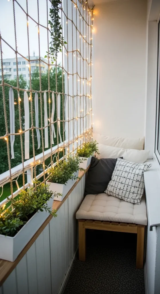 16 Balcony Privacy Ideas Diy: Stylish, Budget-Friendly Hacks 13 Rope and netting magic 3 11zon