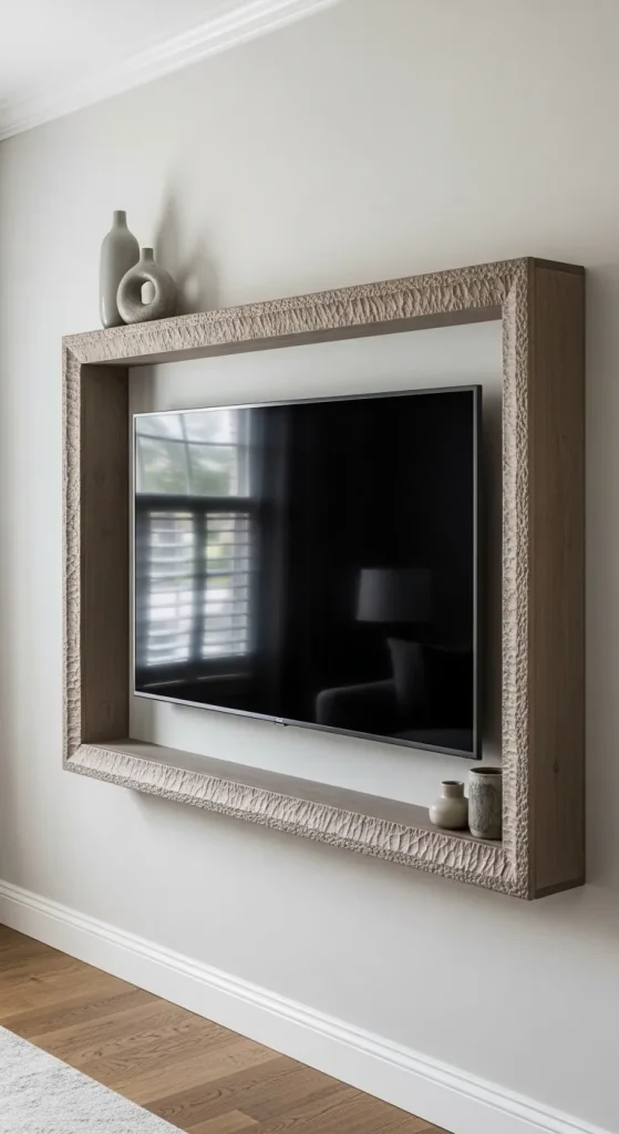 Statement shelf as a frame for the TV 11zon