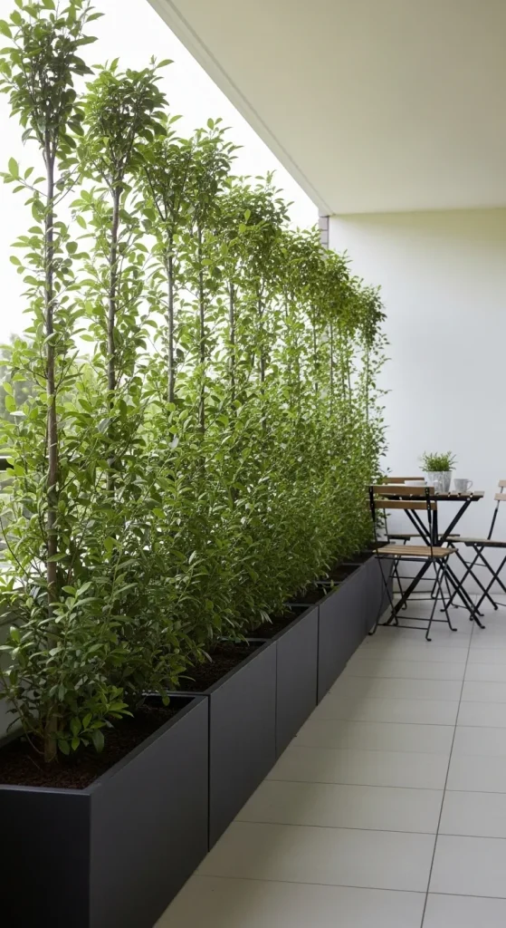 16 Balcony Privacy Ideas Diy: Stylish, Budget-Friendly Hacks 14 Troughs and planters as a barrier 7 11zon