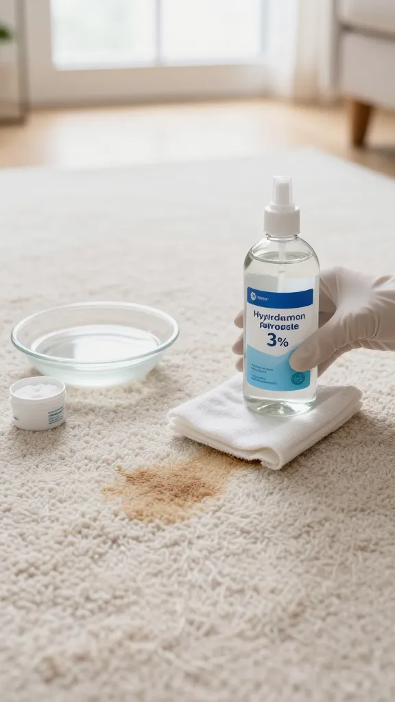 Hydrogen Peroxide for White or Light-Colored Carpets