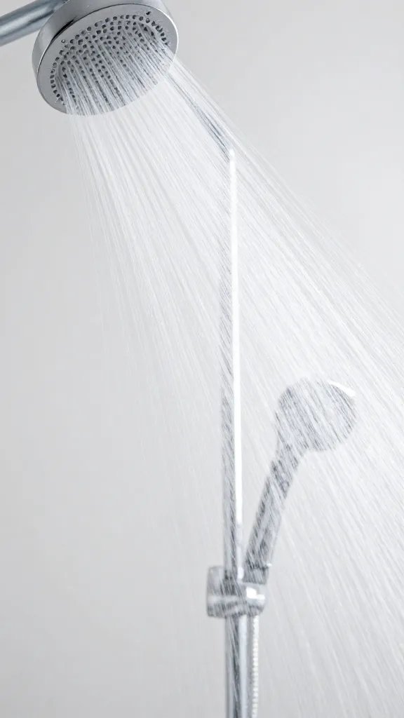 closeup of a gleaming shower wall after a quick spray