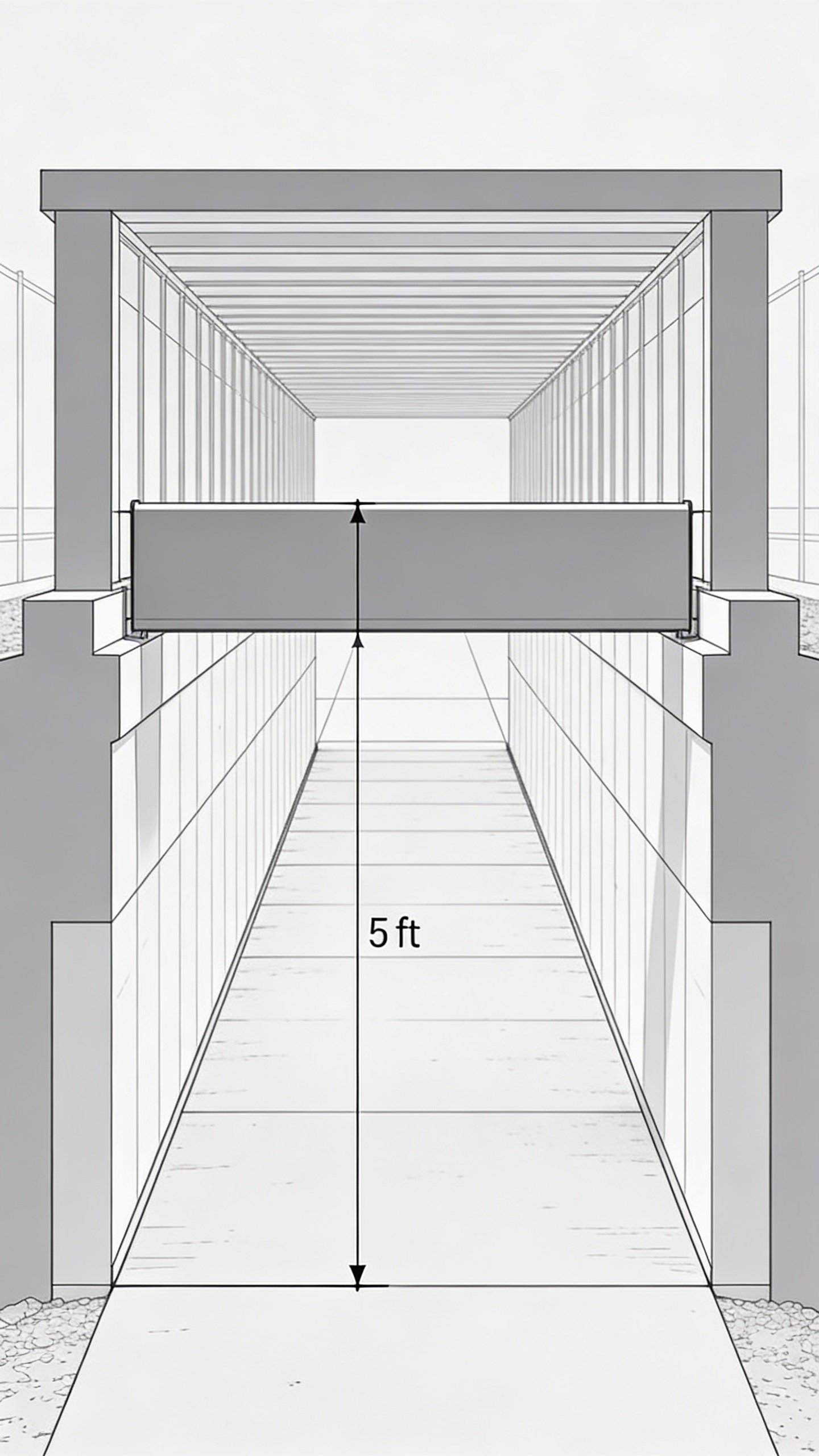 5-foot walking clearance.