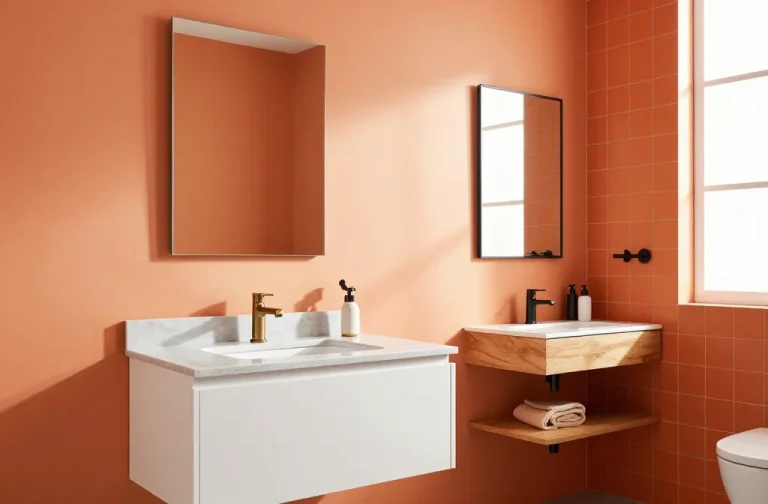 20 Orange Bathroom Ideas for a Warm & Stylish Space 2 20 Orange Bathroom Ideas: Bold & Cozy Retreats
