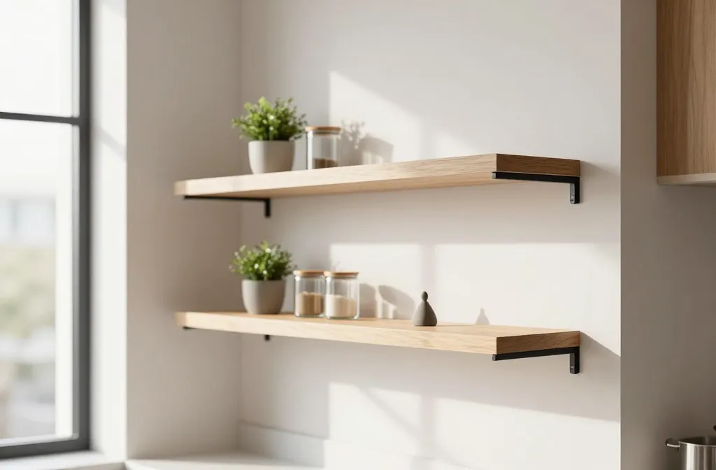 15 Floating Kitchen Shelves Ideas for a Modern and Airy Kitchen: Bold & Bright