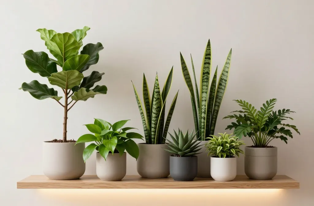 How to style shelves with houseplants for a modern look