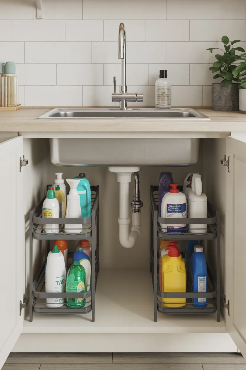 Multi Level Under Sink Storage 11 11zon